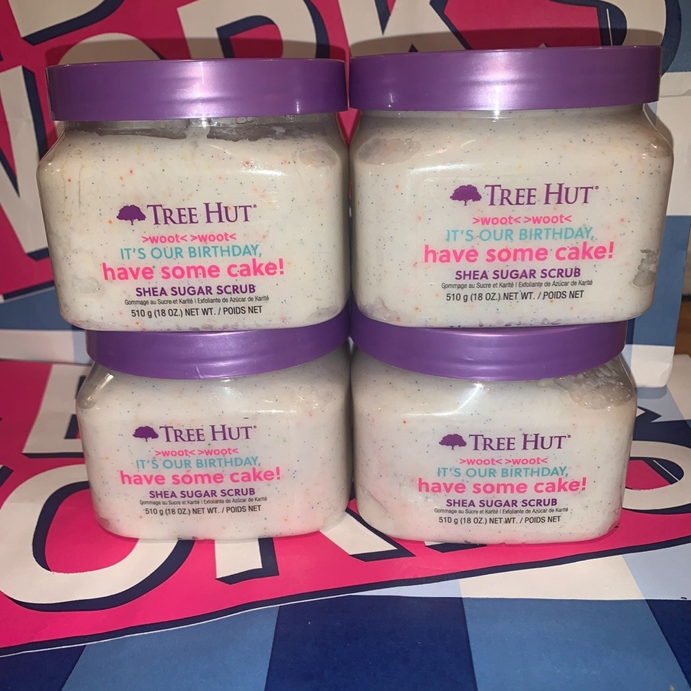 Lot 4 Tree Hut Happy Birthday Shea Body Scrubs